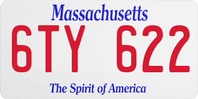 MA license plate 6TY622