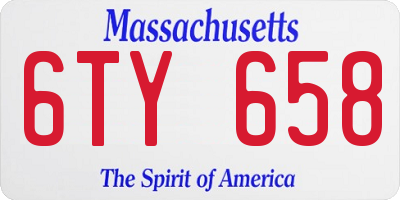 MA license plate 6TY658