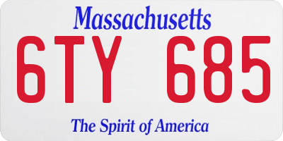 MA license plate 6TY685