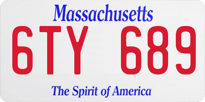MA license plate 6TY689