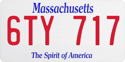 MA license plate 6TY717