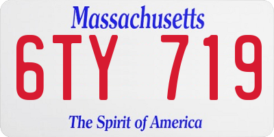 MA license plate 6TY719