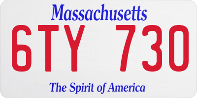 MA license plate 6TY730