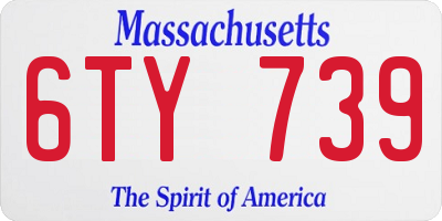 MA license plate 6TY739