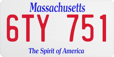 MA license plate 6TY751