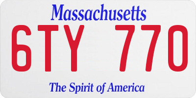 MA license plate 6TY770