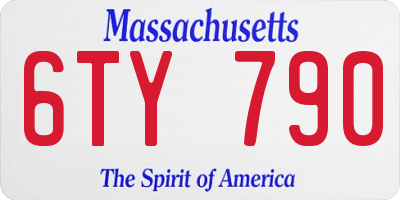 MA license plate 6TY790