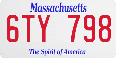 MA license plate 6TY798