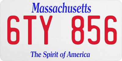 MA license plate 6TY856