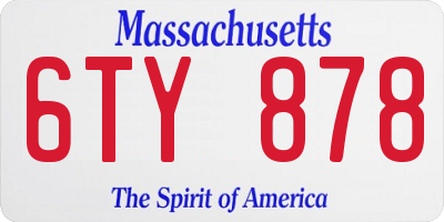 MA license plate 6TY878
