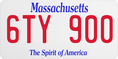 MA license plate 6TY900