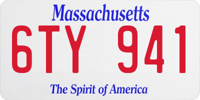 MA license plate 6TY941