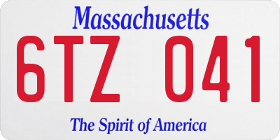 MA license plate 6TZ041