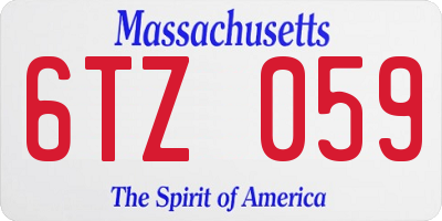 MA license plate 6TZ059