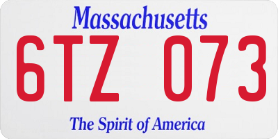 MA license plate 6TZ073