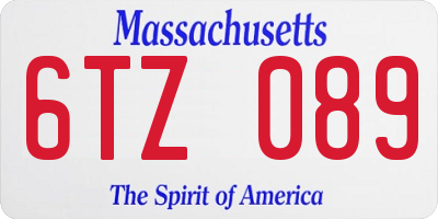 MA license plate 6TZ089