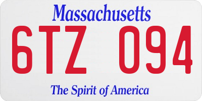 MA license plate 6TZ094