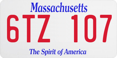 MA license plate 6TZ107
