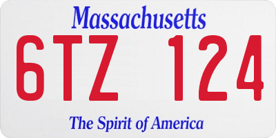 MA license plate 6TZ124