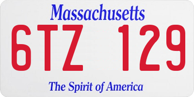 MA license plate 6TZ129