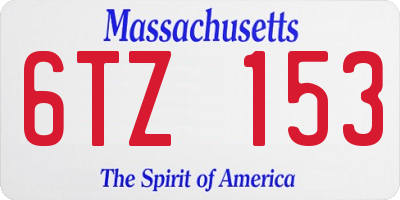 MA license plate 6TZ153