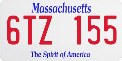 MA license plate 6TZ155