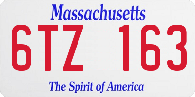 MA license plate 6TZ163