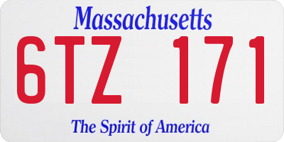 MA license plate 6TZ171