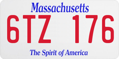 MA license plate 6TZ176