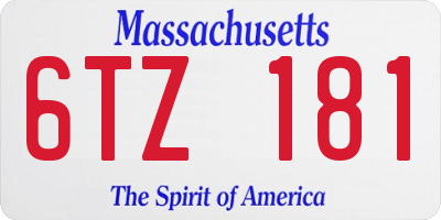 MA license plate 6TZ181