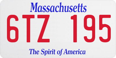 MA license plate 6TZ195