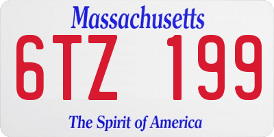 MA license plate 6TZ199