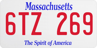 MA license plate 6TZ269