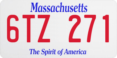 MA license plate 6TZ271