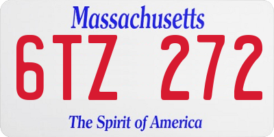 MA license plate 6TZ272