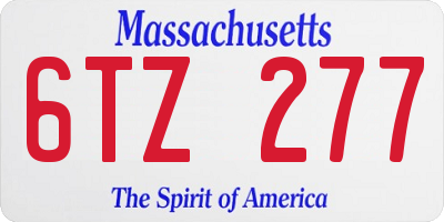 MA license plate 6TZ277