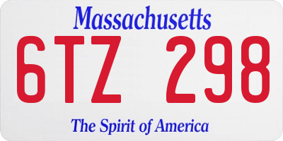 MA license plate 6TZ298