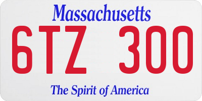 MA license plate 6TZ300
