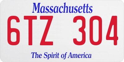 MA license plate 6TZ304