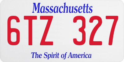 MA license plate 6TZ327