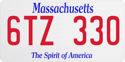 MA license plate 6TZ330