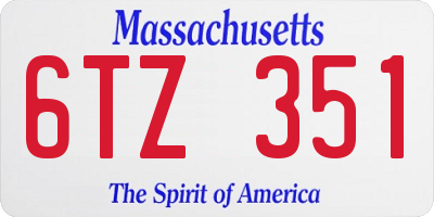 MA license plate 6TZ351