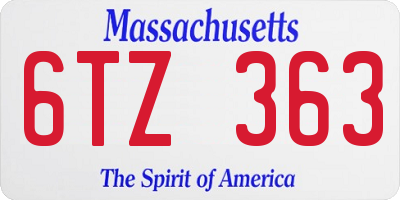 MA license plate 6TZ363