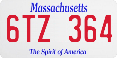 MA license plate 6TZ364