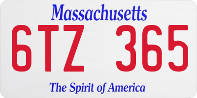 MA license plate 6TZ365