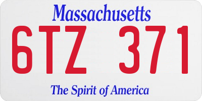 MA license plate 6TZ371