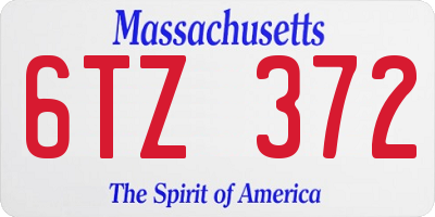MA license plate 6TZ372