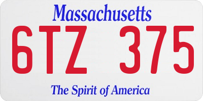 MA license plate 6TZ375