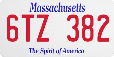 MA license plate 6TZ382