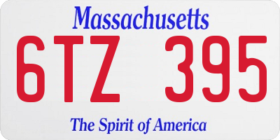 MA license plate 6TZ395